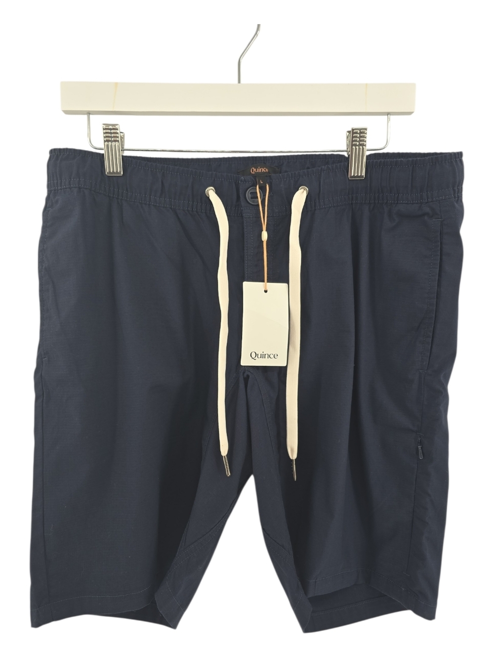 Quince NWT 10" Ripstop Shorts Deep Navy Large Organic Stretch Retail $74